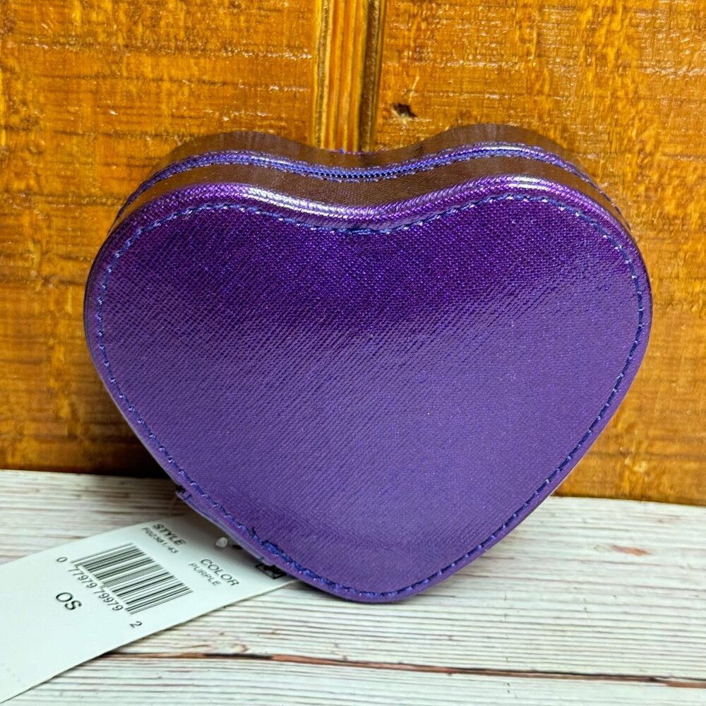 STELLA & MAX Heart Shaped Compact Jewelry Box - Purple